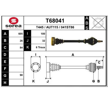 Hnací hřídel EAI T68041