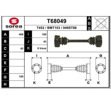 Hnací hřídel EAI T68049