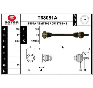 Hnací hřídel EAI T68051A