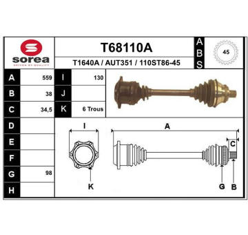 Hnací hřídel EAI T68110A