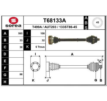 Hnací hřídel EAI T68133A