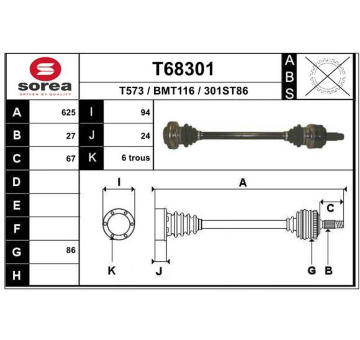 Hnací hřídel EAI T68301