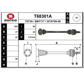 Hnací hřídel EAI T68301A