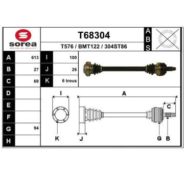 Hnací hřídel EAI T68304