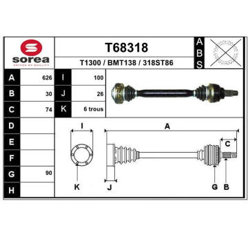 Hnací hřídel EAI T68318