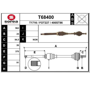Hnací hřídel EAI T68400
