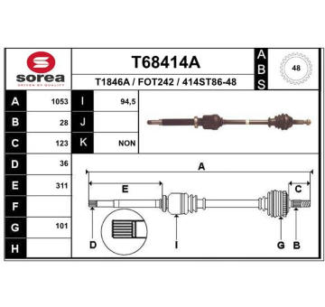 Hnací hřídel EAI T68414A