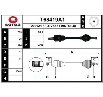 Hnací hřídel EAI T68419A1