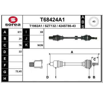 Hnací hřídel EAI T68424A1