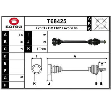 Hnací hřídel EAI T68425