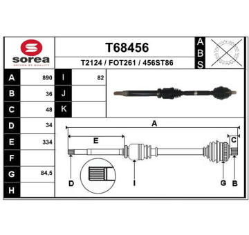 Hnací hřídel EAI T68456