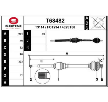 Hnací hřídel EAI T68482