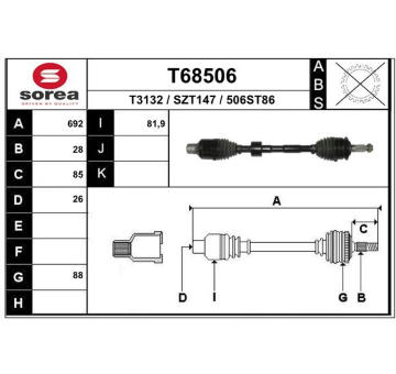 Hnací hřídel EAI T68506