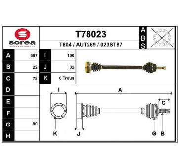 Hnací hřídel EAI T78023