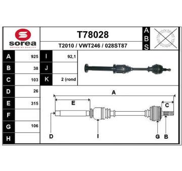 Hnací hřídel EAI T78028
