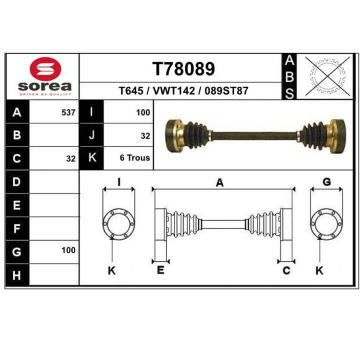 Hnací hřídel EAI T78089