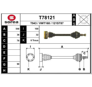Hnací hřídel EAI T78121