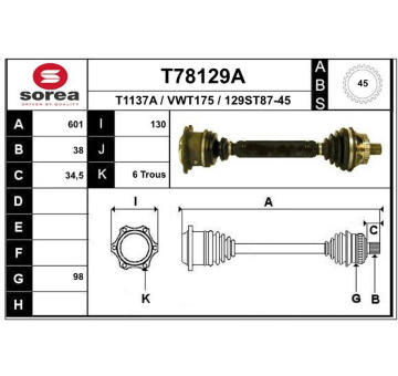 Hnací hřídel EAI T78129A