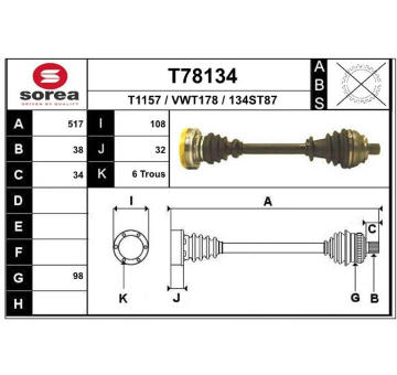 Hnací hřídel EAI T78134