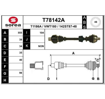 Hnací hřídel EAI T78142A