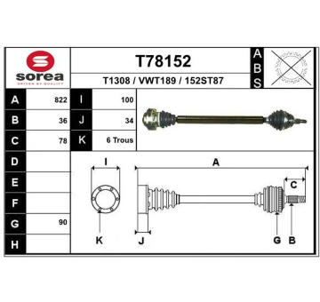 Hnací hřídel EAI T78152