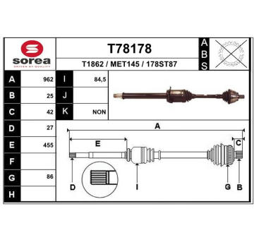 Hnací hřídel EAI T78178