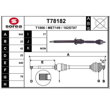 Hnací hřídel EAI T78182
