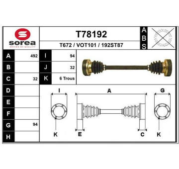 Hnací hřídel EAI T78192