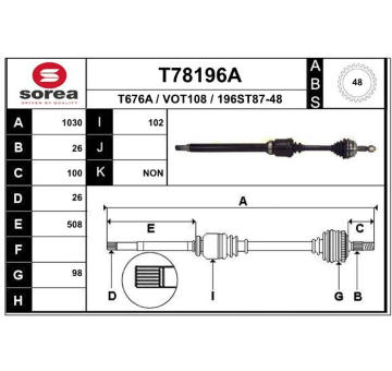 Hnací hřídel EAI T78196A