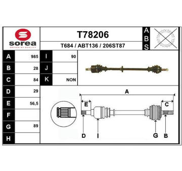 Hnací hřídel EAI T78206