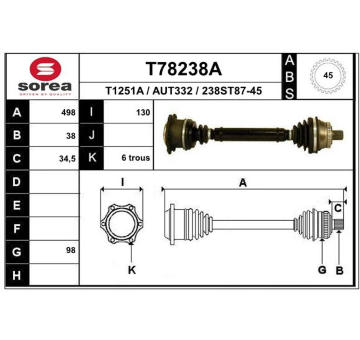 Hnací hřídel EAI T78238A