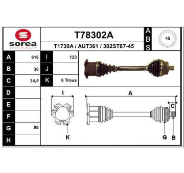 Hnací hřídel EAI T78302A
