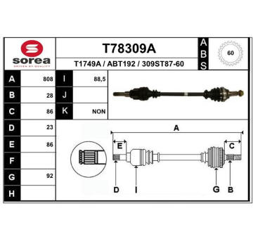Hnací hřídel EAI T78309A