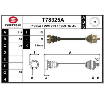 Hnací hřídel EAI T78325A