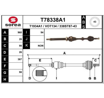 Hnací hřídel EAI T78338A1