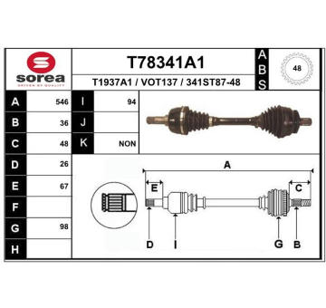 Hnací hřídel EAI T78341A1