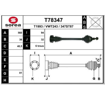 Hnací hřídel EAI T78347