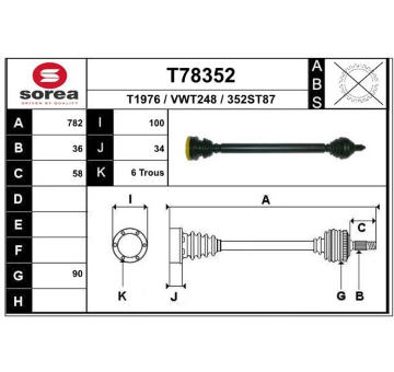 Hnací hřídel EAI T78352
