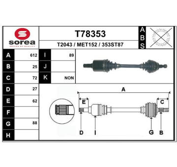 Hnací hřídel EAI T78353