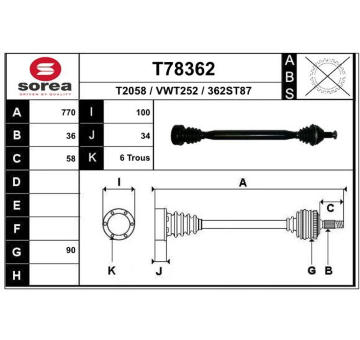 Hnací hřídel EAI T78362