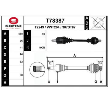 Hnací hřídel EAI T78387