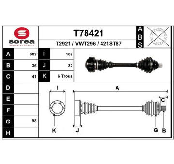 Hnací hřídel EAI T78421
