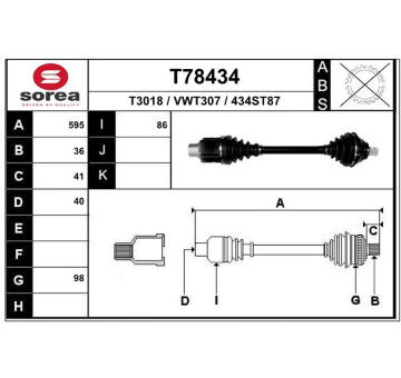 Hnací hřídel EAI T78434