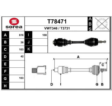 Hnací hřídel EAI T78471