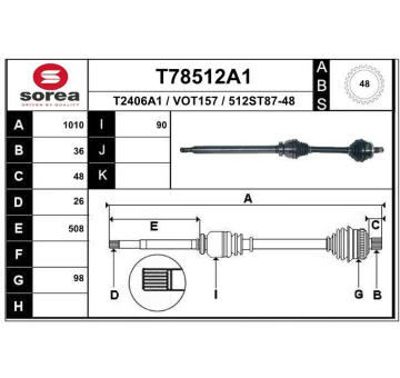Hnací hřídel EAI T78512A1