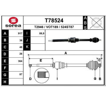 Hnací hřídel EAI T78524