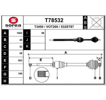Hnací hřídel EAI T78532