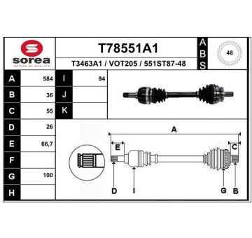 Hnací hřídel EAI T78551A1
