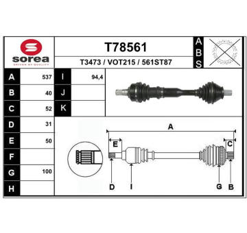Hnací hřídel EAI T78561