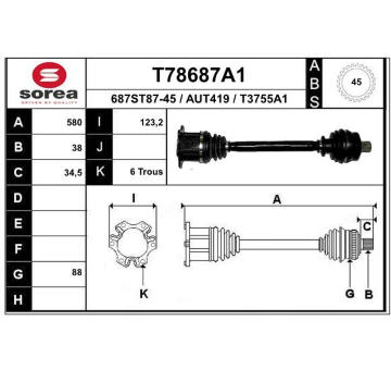 Hnací hřídel EAI T78687A1